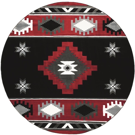 Manmade 7 ft. 10 in. Bristol Caliente Red Round Rug MA3650345